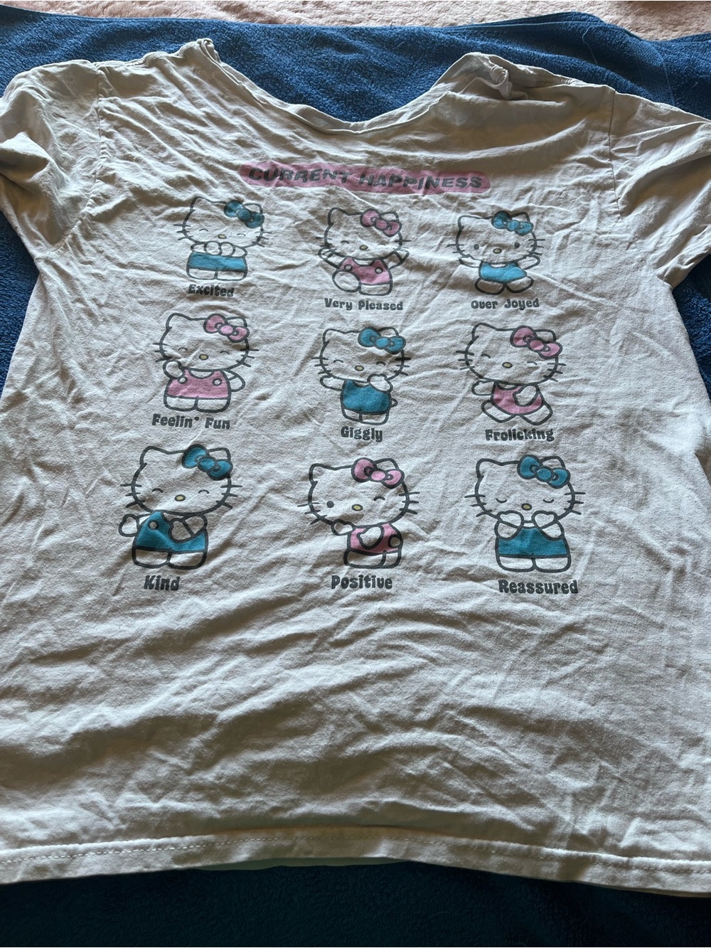 Hello Kitty White Graphic Tee - Multiple Emotions Print